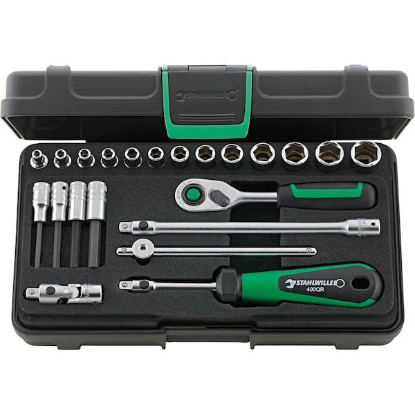 6, 3 mm (1/4") Socket set 22-pcs., 40/44/17/5QR KN